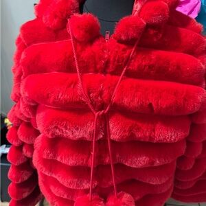 Ashley Stewart Vibrant Red Teddy Jacket